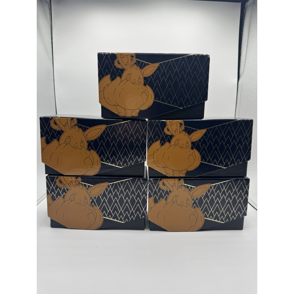 Lot of 5 Empty Pokemon Eevee Shining Fates Elite Trainer Boxes Only No Cards